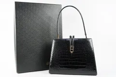 MORABITOモラビト リアル クロコダイル トートバッグ 大容量 肩掛け 黒 緑屋質屋】モラビト クロコ ハンドバッグ 黒【中古】 : 緑屋質屋