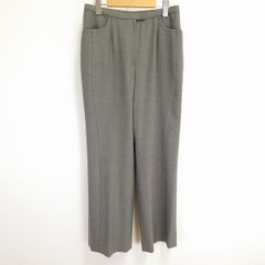 #w レリアン Leilian パンツ 13号 グレー系 ウール 毛 大きいサイズ 日本製 レディース [962962] k01