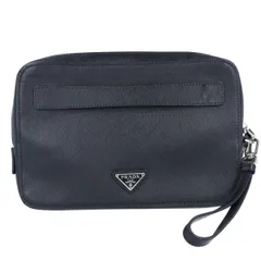 【近年モデル・美品✨】プラダ セカンドバッグ ポーチ サフィアーノレザー 大容量 PRADA プラダ セカンドバッグ/クラッチバッグ/トラベルポーチ