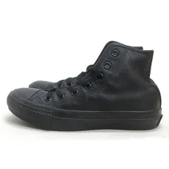 Q■【23cm】コンバース/CONVERSE ALL STAR HI レザースニーカー■黒/LADIES/8【中古】