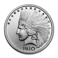 アメリカ インディアン・ヘッド シルバーラウンド純銀貨 ハイレリーフ 
