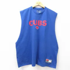 XL/古着 ナイキ NIKE ノースリーブ ビンテージ Tシャツ タンクトップ メンズ 00s MLB シカゴカブス 大きいサイズ クルーネック 紺 ネイビー