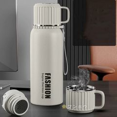 魔法瓶 ステンレススチール製 水筒 1000ml お茶水分離 ティーカップ 保温瓶 大容量 真空断熱 保温 軽量 直飲み ステンレスボトル ボトル 父の日 プレゼント 入学 お祝い イベント 実用的 男性 女性 母の日 