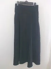 ◇ Re:EDIT リエディ スエード調 ロング フレア スカート サイズL ブラック レディース E  【1303140006192】