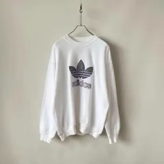 90s アディダス スウェット　ビッグロゴ　万国旗タグ　ホワイト T1334 B8
