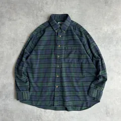 90s/AMERICAN EAGLE/アメリカンイーグル長袖シャツ/BD/ボタンダウン/フランネル/ブラックウォッチ/タータン/ミリタリー/XL/jmaple