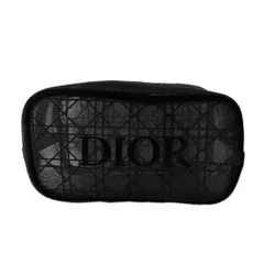 DIOR／カナージュ柄ブラックメッシュコスメポーチ　ノベルティ　ディオール　化粧ポーチ