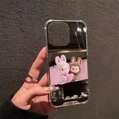 スマホケース かわいい　LABUBU柄  可愛い ミラー付 落下保護　耐衝撃性　iPhone13 iPhone14 iPhone15 ラブブ