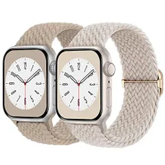 41mm40mm38mm_ミルクティースターライト 2枚入りButifacion コンパチブル Apple Watch バンド 41mm 40mm 38mm ナイロン製 アップルウォッチ バンド 伸縮性 iwatch ベルト Series 987SE65432