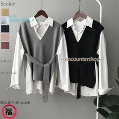 ニットベスト ベスト Vネック ベルト付き プルオーバー トップス 通勤 無地 カジュアル 重ね着風 ノースリーブ ショート丈 ゆったり ant4y787869