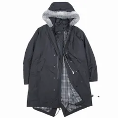 BURBERRY BLACK LABEL バーバリーブラックレーベル ノバチェック柄 モッズコート ジャケット 中綿 ライナー付き M 黒 メンズ 【中古】