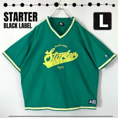 スターター ブラックレーベル★Vネックナイロンプルオーバートップ★ラインリブ★ベースボール/ゴルフ/バスケ/ナイロンジャケット/半袖★STARTER BLACK LABEL★メンズL   #2507J085