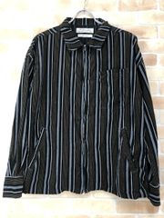 【中古】 REMI RELIEF レミレリーフ コーデュロイPTストライプZIPシャツブルゾン ブラック×ブラウン M 111431396