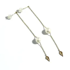 【超美品】アガット　レディース　チェーン　ドロップ　ピアス　K10　ゴールド