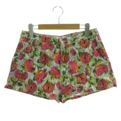 ザラ トラファルック ZARA Trafaluc パンツ ショートパンツ コットン 花柄 ホワイト 白 マルチカラー M