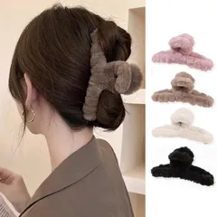 【新着商品】4色 4個セット 大きめ もふもふ しっかりとまる 濃密な髪も使用でき ヘアアクセサリー 大人 ヘアクリップ おしゃれ シンプル 可愛い 通勤 出掛け プレゼント