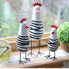 にわとりオブジェ にわとり シュール 面白い オブジェ 像 置物 木製 イースター カフェ ショップ ギフト リビング ハロウィン クリスマス 装飾 動物 鶏 3点セット インテリア 個性的 かわいい