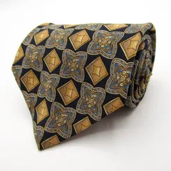 ダンヒル ブランド ネクタイ 総柄 小紋柄 スクエア柄 シルク PO  メンズ ネイビー Dunhill 【中古】