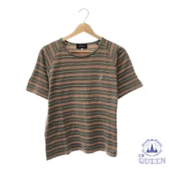 ☆美品☆ KANGOL カンゴール トップス Tシャツ Uネック 半袖 大きいサイズ レディース グリーン レッド ブラック ボーダー L 901-9144 送料無料 古着