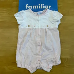 美品　ファミリア　ロンパース　80  現行品 familiar - familiar ファミリア マスタード リバティ 小花柄
