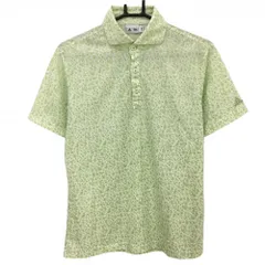 【超美品】アディダス 半袖ポロシャツ ライトグリーン×白 総柄  メンズ M/M ゴルフウェア adidas