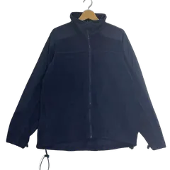 90~00's/90~00年代 Columbia/コロンビア フリースジャケット フルジップ 長袖 ドローコード ワンポイント刺繡 オーバーサイズ ビッグシルエット SRILANKA製 メンズ XL ネイビー