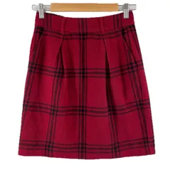 極美品 LOWRYS FARM ローリーズファーム チェック 秋冬 AW ミニスカート ポリエステル レッド レディース M【古着】【中古】【送料無料】