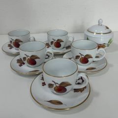 ROYAL　WORCESTER　ロイヤルウースター　カップ＆ソーサー5客SET　シュガーポット付き　イブジャム　お240706-1