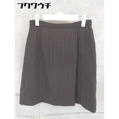 ◇ LAURA ASHLEY バックジップ ストライプ 英国製 膝丈 台形 スカート サイズ11 ブラウン ベージュ レディース 【中古】 【1102150013530】