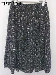 ◇ SM2 サマンサ モスモス ウエストゴム 花柄 膝下丈 ギャザー スカート サイズF ブラック マルチ レディース  【1110050008037】
