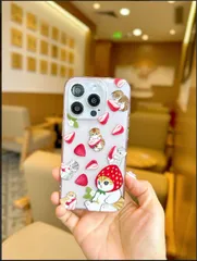 美品 mofusand iPhone15ケース イチゴモフサンド magsafe対応ケース リング付き TPU素材 iPhone15pro ケース 四隅保護 耐衝撃 iPhone多機種対応 kkk