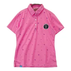 サイズ：M ADIDAS GOLF アディダスゴルフ  半袖ポロシャツ 総柄 ピンク系 [240101389357]# ゴルフウェア レディース ストスト