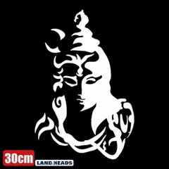 車 ステッカー 30cm 神様 釈迦 神々しい 仏陀 給油口 おもしろ バイク かっこいい カー用品 かわいい シール おしゃれ 転写式 白 送料無料 st2023-30