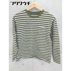 ◇ Sonny Label サニーレーベル URBAN RESEARCH ボーダー 長袖 カットソー サイズM カーキ ホワイト レディース 【1102100004779】