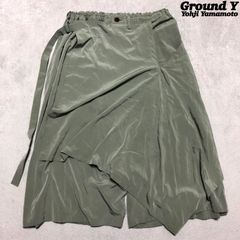 Ground Y / Yohji Yamamoto 23SS Vintage De Chine Front Tuck Sarouel Pants ラップパンツ 変形サルエルパンツ クリーニング済 3サイズ 緑系 ライドグリーン グラウンドワイ ヨウジヤマモト