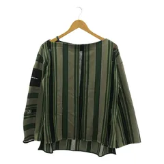 Mame Kurogouchi / マメクロゴウチ | 2023AW | Raschel Jersey Torchon Lace Stripe Top トーションレース トップス | 1 | グリーン | レディース