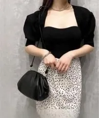 ★2022SS/定価13,200円/SNIDEL/2点セット◎Sustainable ボレロ セット ニット ビスチェ /ブラック/スナイデル