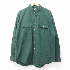 XL/古着 ドッカーズ 長袖 ブランド シャツ メンズ 90s ワンポイントロゴ 大きいサイズ コットン ボタンダウン 緑 グリーン 25sep11 中古 ト