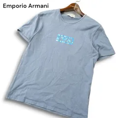 Emporio Armani エンポリオ アルマーニ 春夏★ ロゴ 箔プリント 半袖 クルーネック Tシャツ カットソー Sz.M メンズ