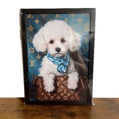 ヴィンテージ　タペストリー　ビリヤードをする犬達 ビリヤードしている犬の絵画〈vintage,ヴィンテージ,antique