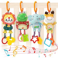 TUMAMA Baby Toys, 0/3/6/9/12 Months, Handbells, Baby Rattles, Soft Plush, Early Development Stroller Toys, Toddler, Newborn, Birthday Gift, 4-Pack