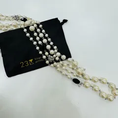 A【タグ付き】23区 にじゅうさんく ネックレス ロングネックレス パール 淡水パール イミテーション ビーズ  ブランド アクセサリー レディース オシャレ