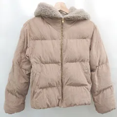 ■ ⊇ MAJESTIC LEGON マジェスティックレゴン 防寒性良好 長袖 ダウンジャケット サイズM ブラウン系 レディース E  【1507250016649】