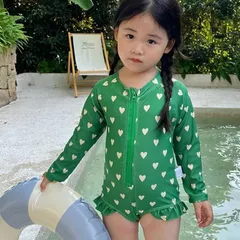 キッズ 水着 女の子 子供 ワンピース水着 90 100 110 120 130 140 かわいい 子供用 キッズ水着 子供水着 ガールズ ワンピース 長袖 スイムウエア プール フリル 幼稚園 保育園 小学生 8TbQ898