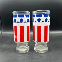 2個セット　アメリカ柄　グラス　星条旗　ヴィンテージ　コップ