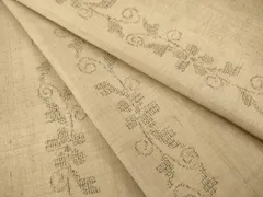 平和屋着物●結城紬　100亀甲　花唐草間道　飛び亀甲柄　正絹　逸品　AABA4842ck