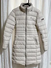 TOMMY JEANS  ダウンジャケット ダウンコート 無地 XSサイズ ロング レディース