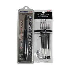 三菱鉛筆 ジェットストリームアルファゲルボールペン 細字 ０．７ｍｍ ブラックパック SXN1000071 P.24 / 油性ボールペン替え芯 SXR-7 5P 【ポールペン+替え芯セット 】