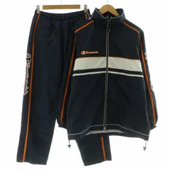 チャンピオン CHAMPION ウィンドブレーカーシャツ セットアップ 2点セット 上下 ジャージ パンツ イージー ジャケット ジップアップ 刺繍 S 紺 ネイビー CJ1239 /NQ