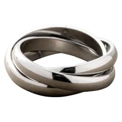 【シルバー × 12号】[Cream dot. クリームドット公式] リング 指輪 レディースステンレス製 金属アレルギー つけっぱなし サージカルステンレス トリプルリング バイカラー 3連 3重 大きいサイズ